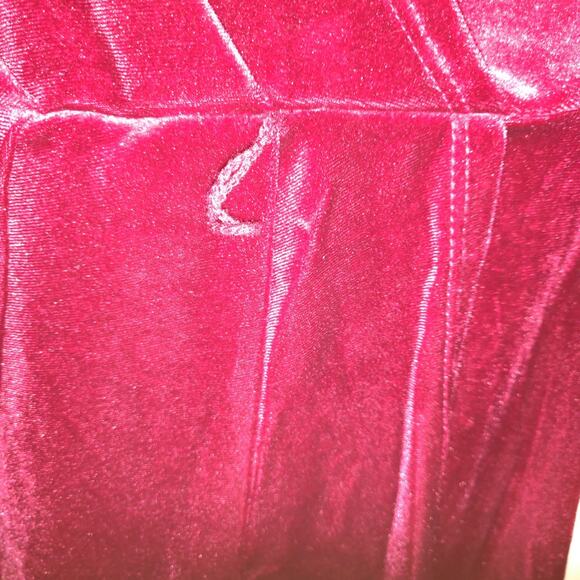 Nine West Velvet Mini Dress Burgundy Velour LARGE Comfort Wear Leisure Party - Picture 5 of 16